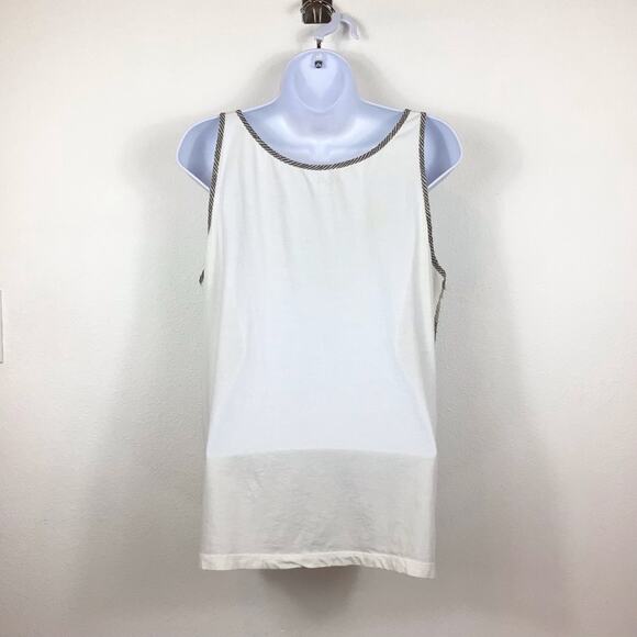 LOFT Sleeveless Striped Layered Chiffon / Jersey Tank Top size M - Picture 3 of 4